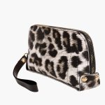 Mini El Çantası Beyaz Leopar Desenli Cüzdan