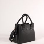 Siyah Kol ve Omuz Çantası Deri Desen